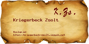 Kriegerbeck Zsolt névjegykártya